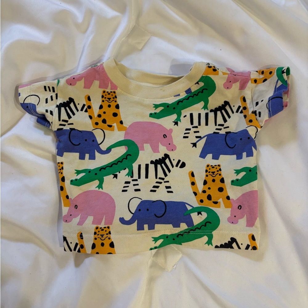 Hanna Andersson Multicolor Animal Print Kids Tee